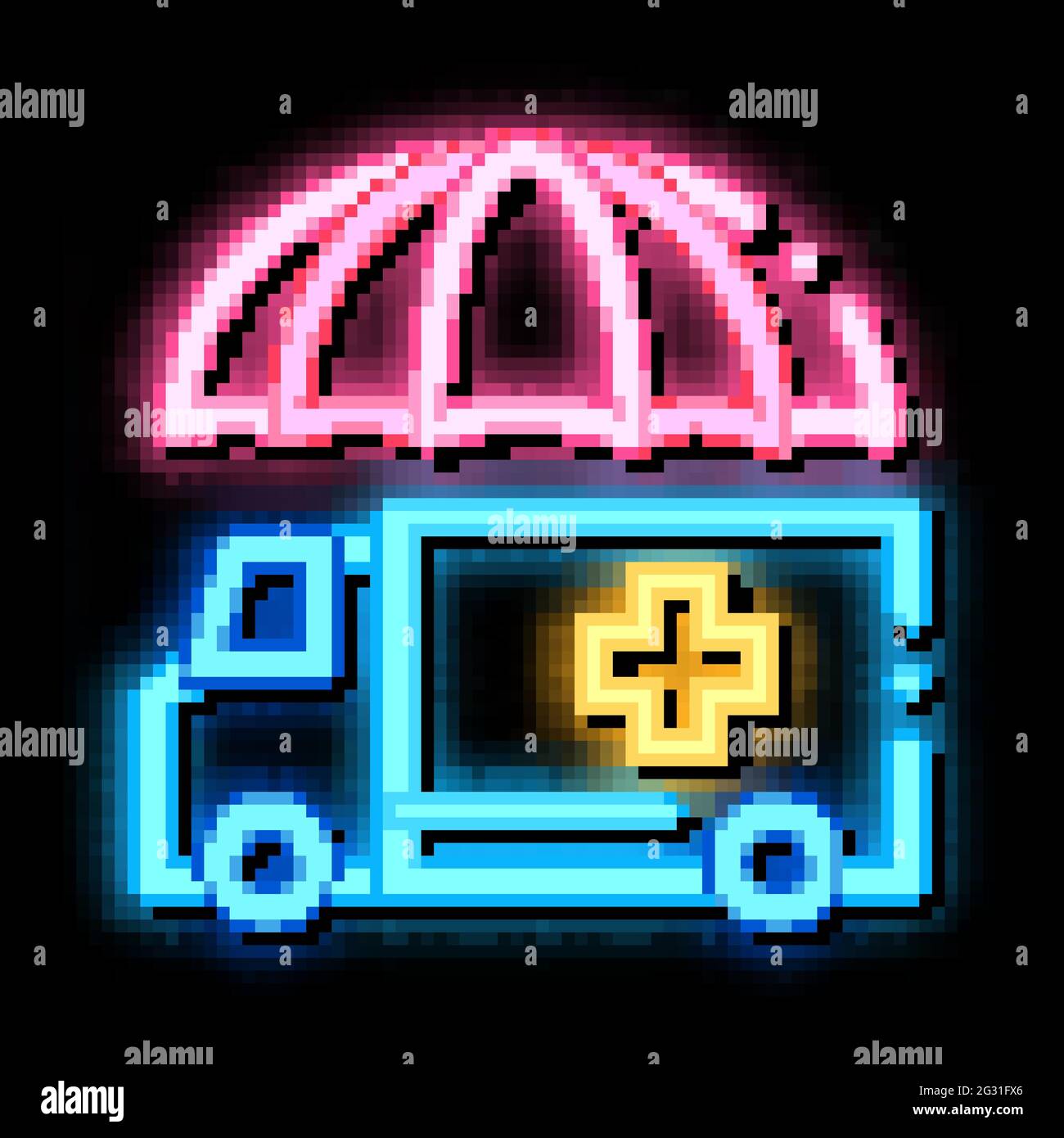 emergency ambulance car neon glow icon illustration Stock Vector Image ...
