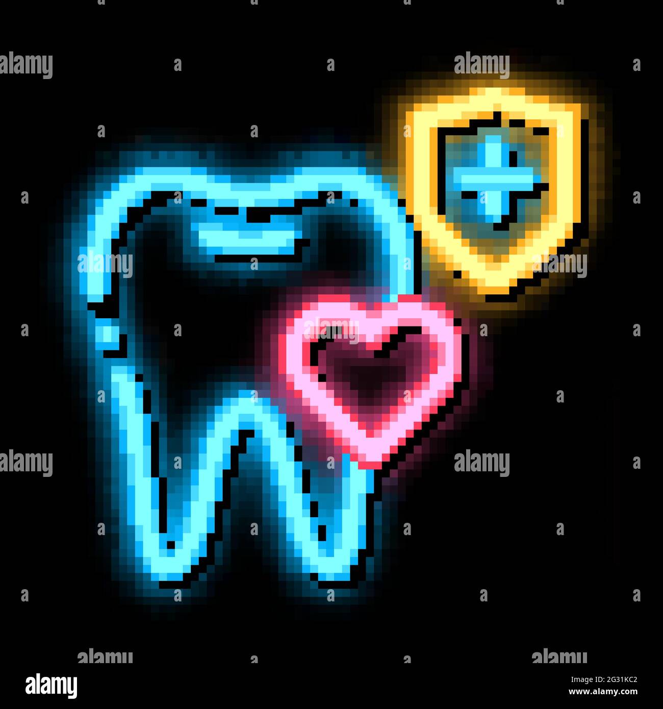 dentist teeth insurance neon glow icon illustration Stock Vector Image ...