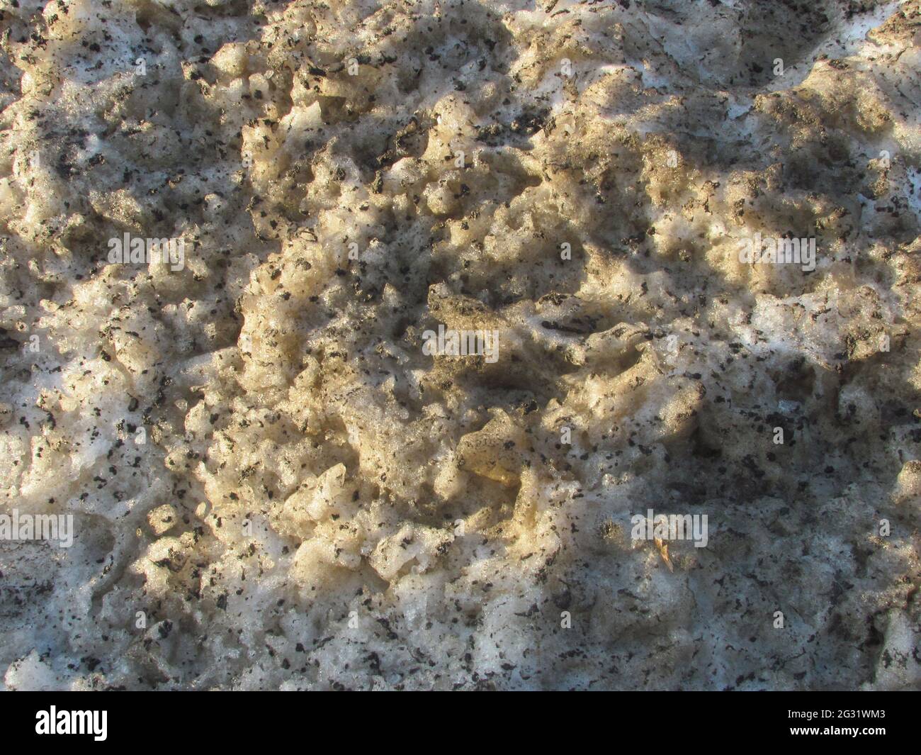 Background: muddy spring melting snow Stock Photo