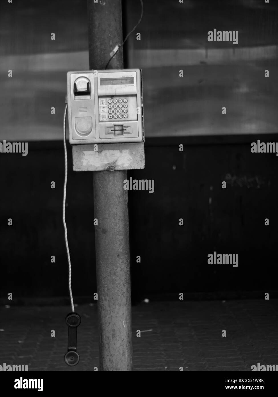 Public phone box Black and White Stock Photos & Images - Alamy