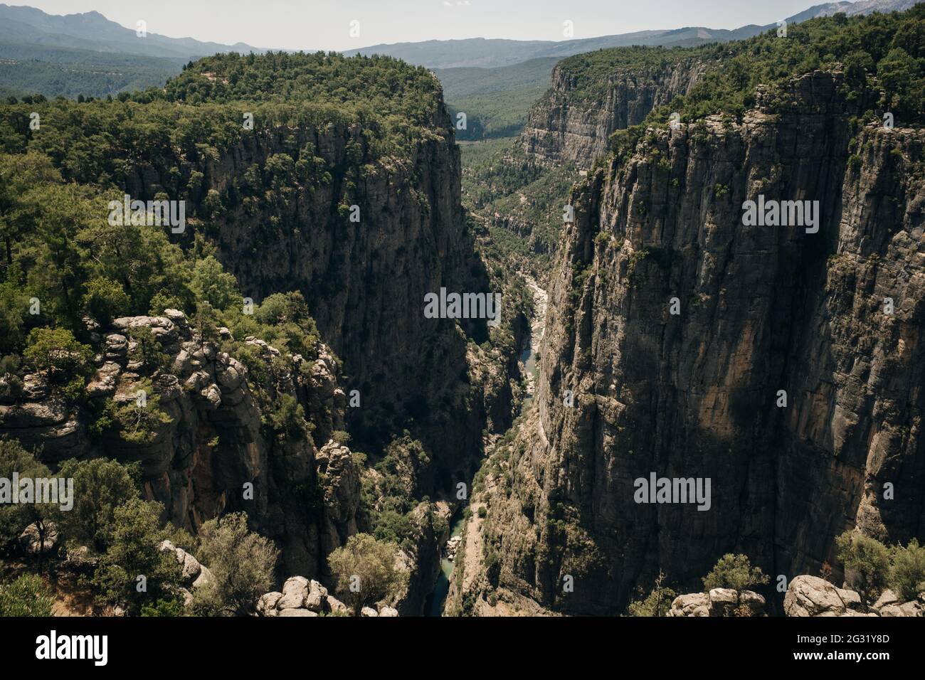View from the top to the valley in Tazi Kanyonu Turkey Stock Photo
