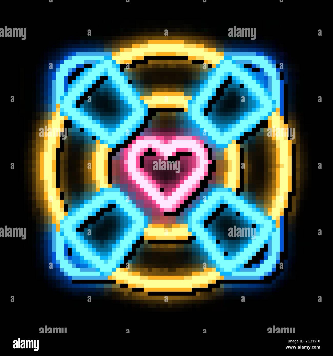 lifebuoy with heart neon glow icon illustration Stock Vector Image ...