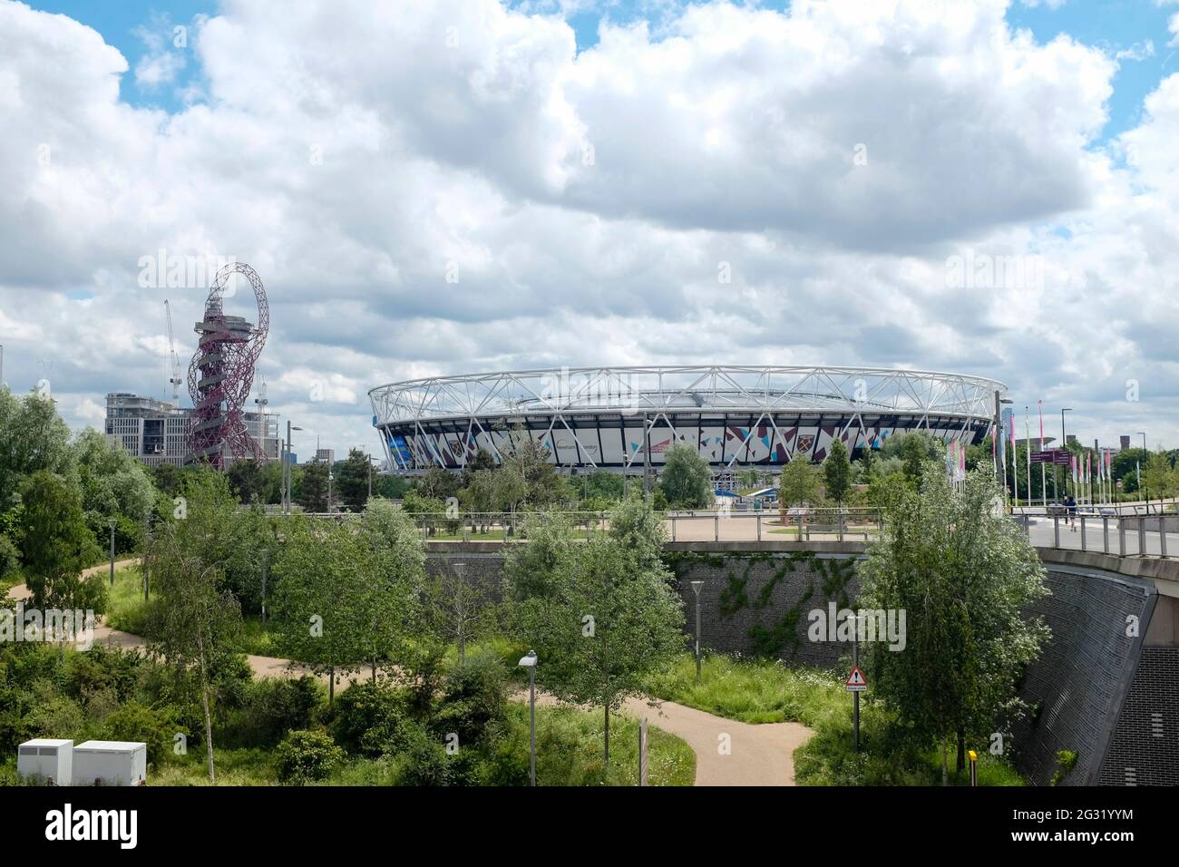 London Stadium, home of West Ham United Football Club in the Queen Elizabeth Olympic Park, Stratford, East London. Stock Photo