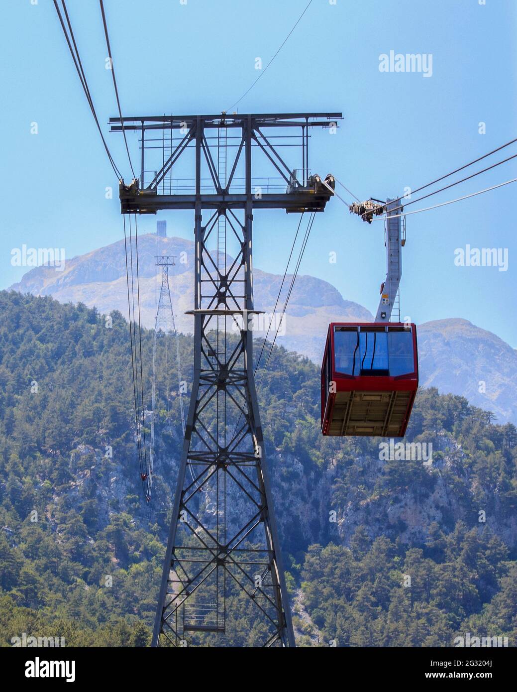 Ropeway to Mount Tahtali in Turkey Stock Photo - Alamy