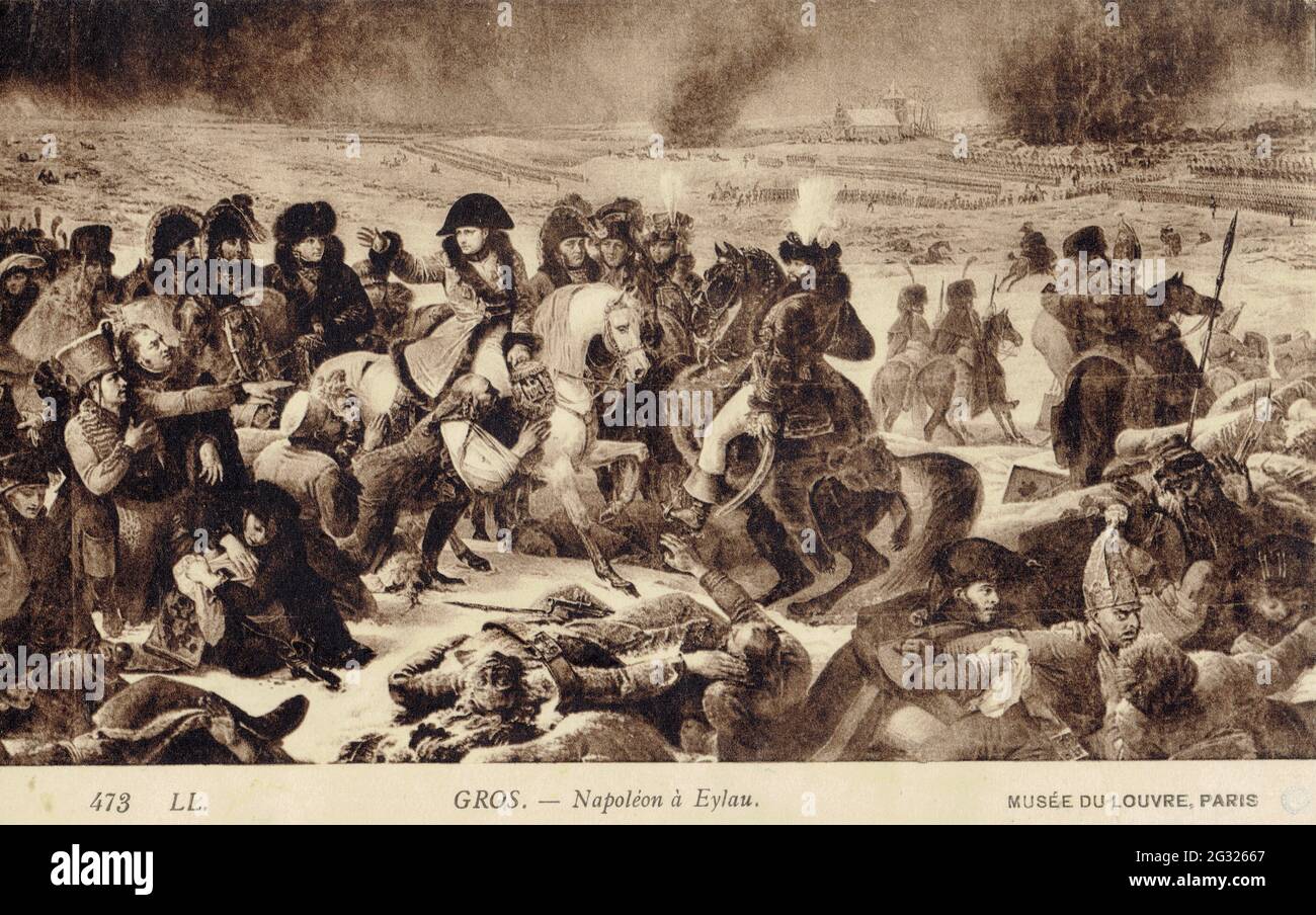 Napoléon à la bataille d'Eylau Stock Photo