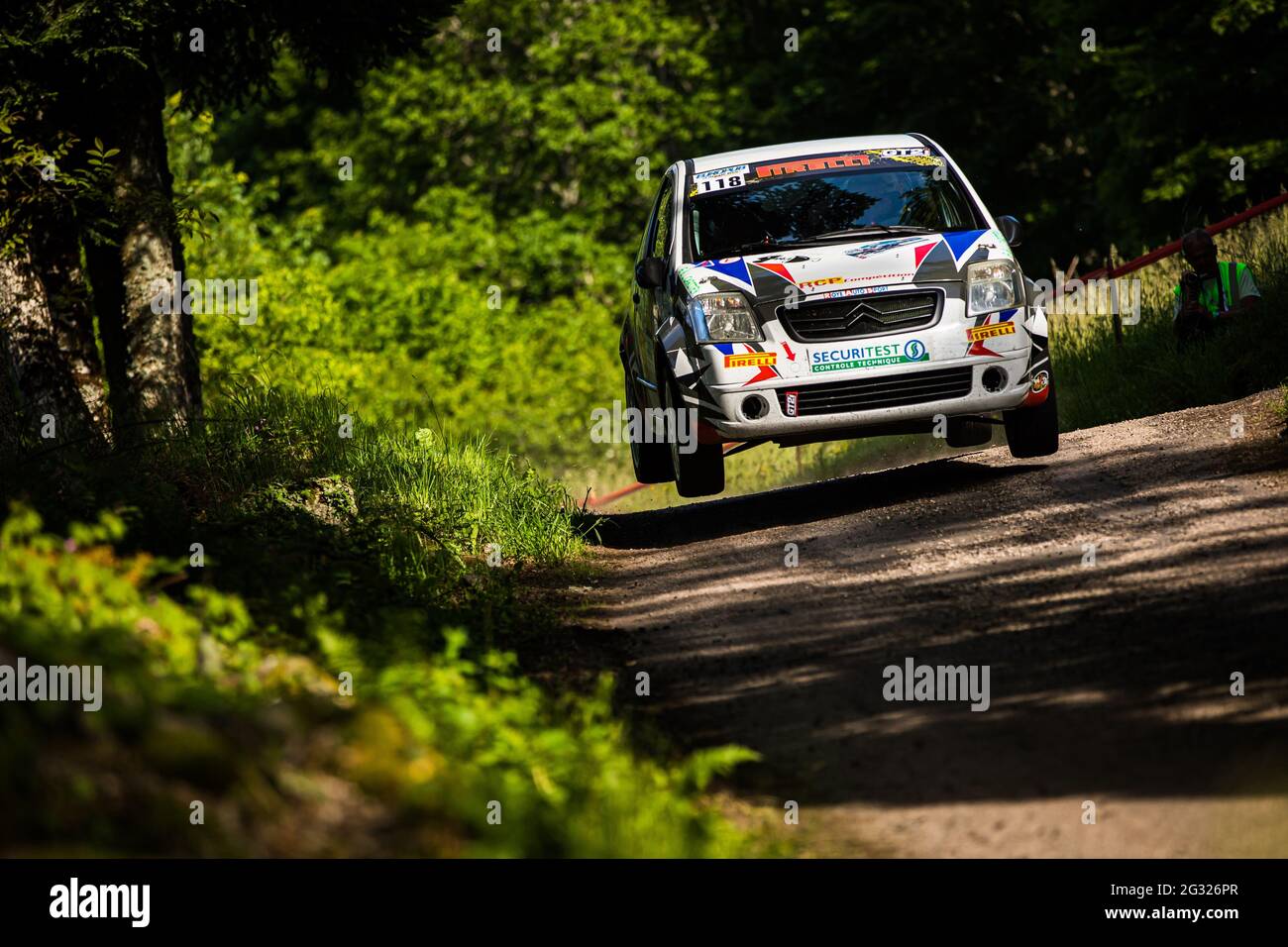 118 CORBERAND Yoan, MOUGENOT Hanghy, Citroen C2, Action during the Rallye Vosges Grand Est 2021, 2nd round of the Championnat de France des Rallyes 2021, from June 10 to 12 in Gerardmer, France - Photo Bastien Roux / DPPI Stock Photo