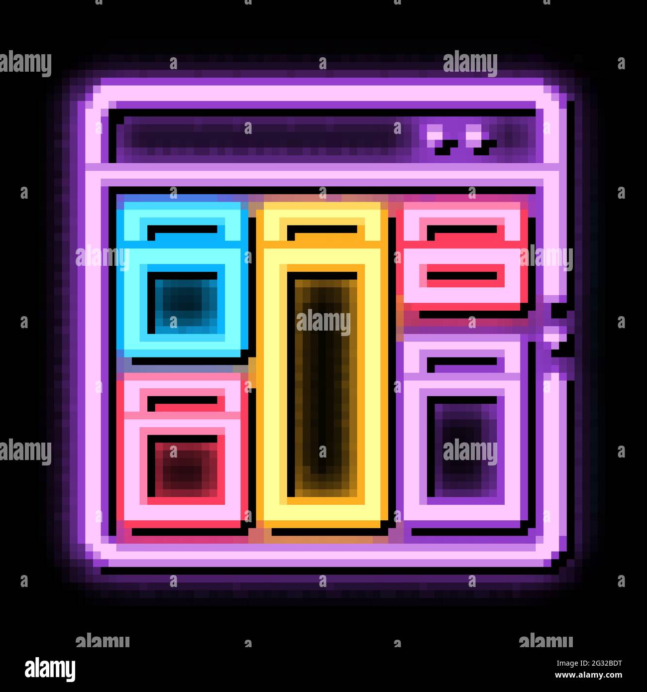 web site layout neon glow icon illustration Stock Vector Image & Art ...