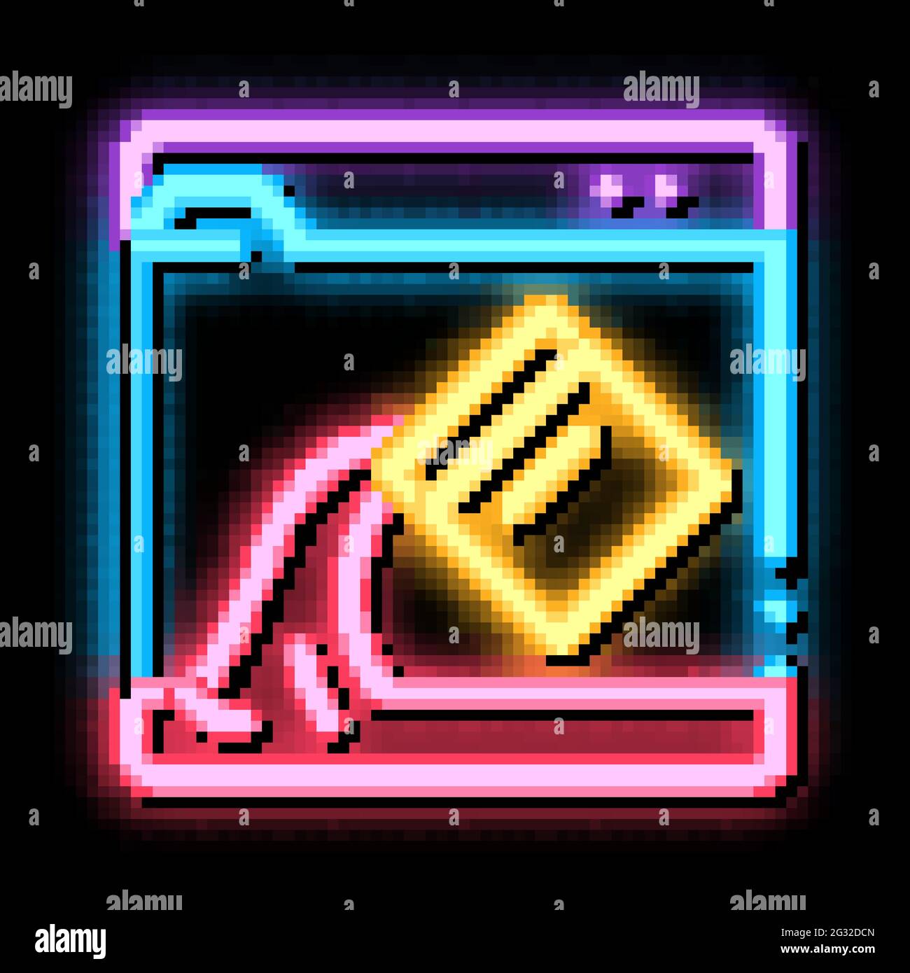 web site page color drawing neon glow icon illustration Stock Vector ...
