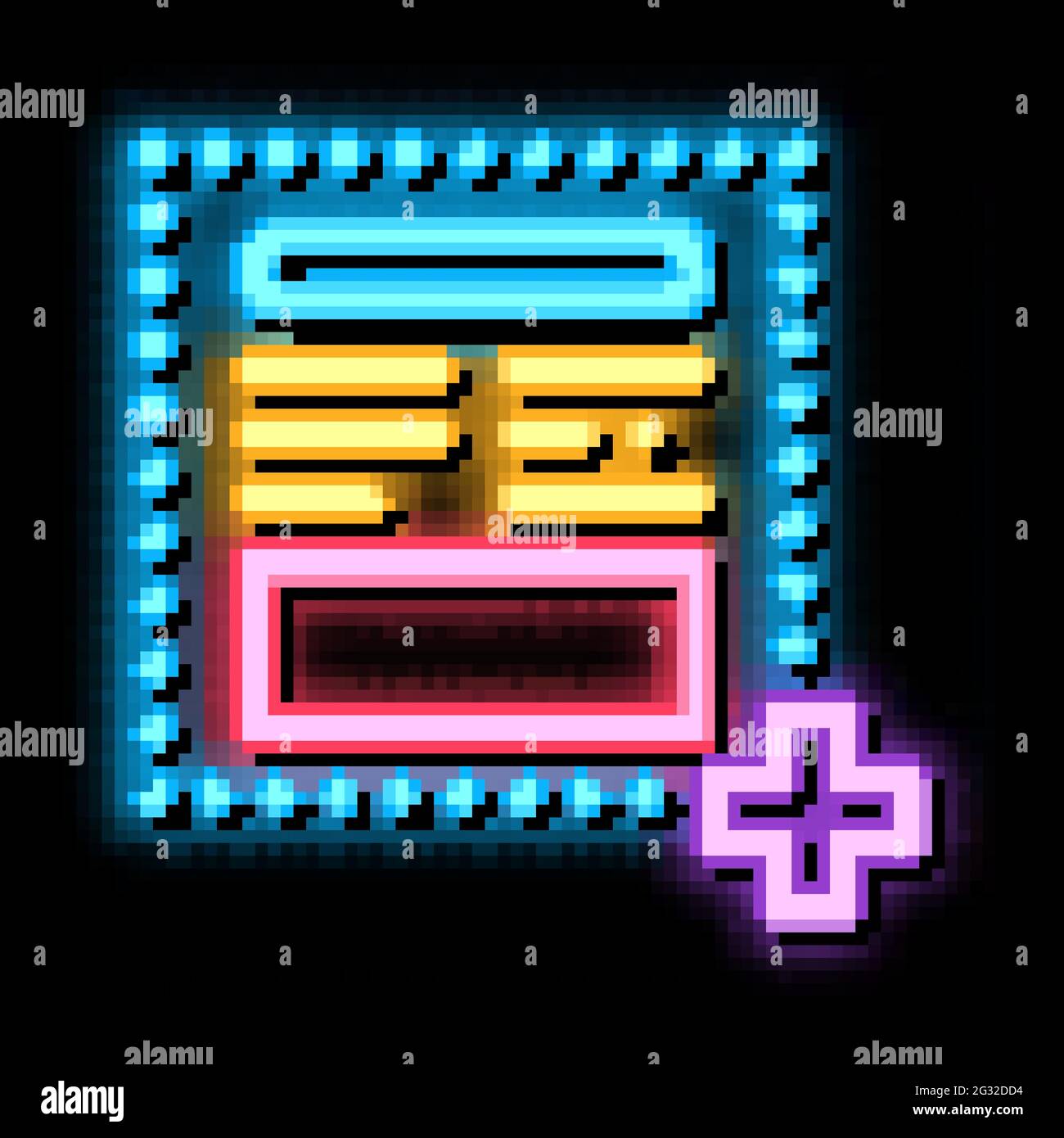 add new article on web site neon glow icon illustration Stock Vector
