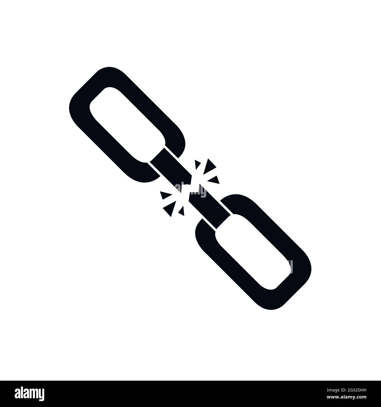 Broken chain, freedom concept isolated on white. Vector Stock Vector