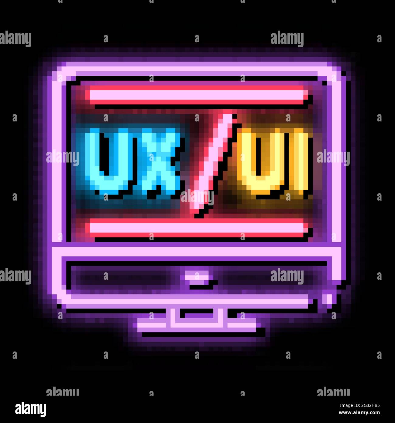 ux ui design neon glow icon illustration Stock Vector Image & Art - Alamy