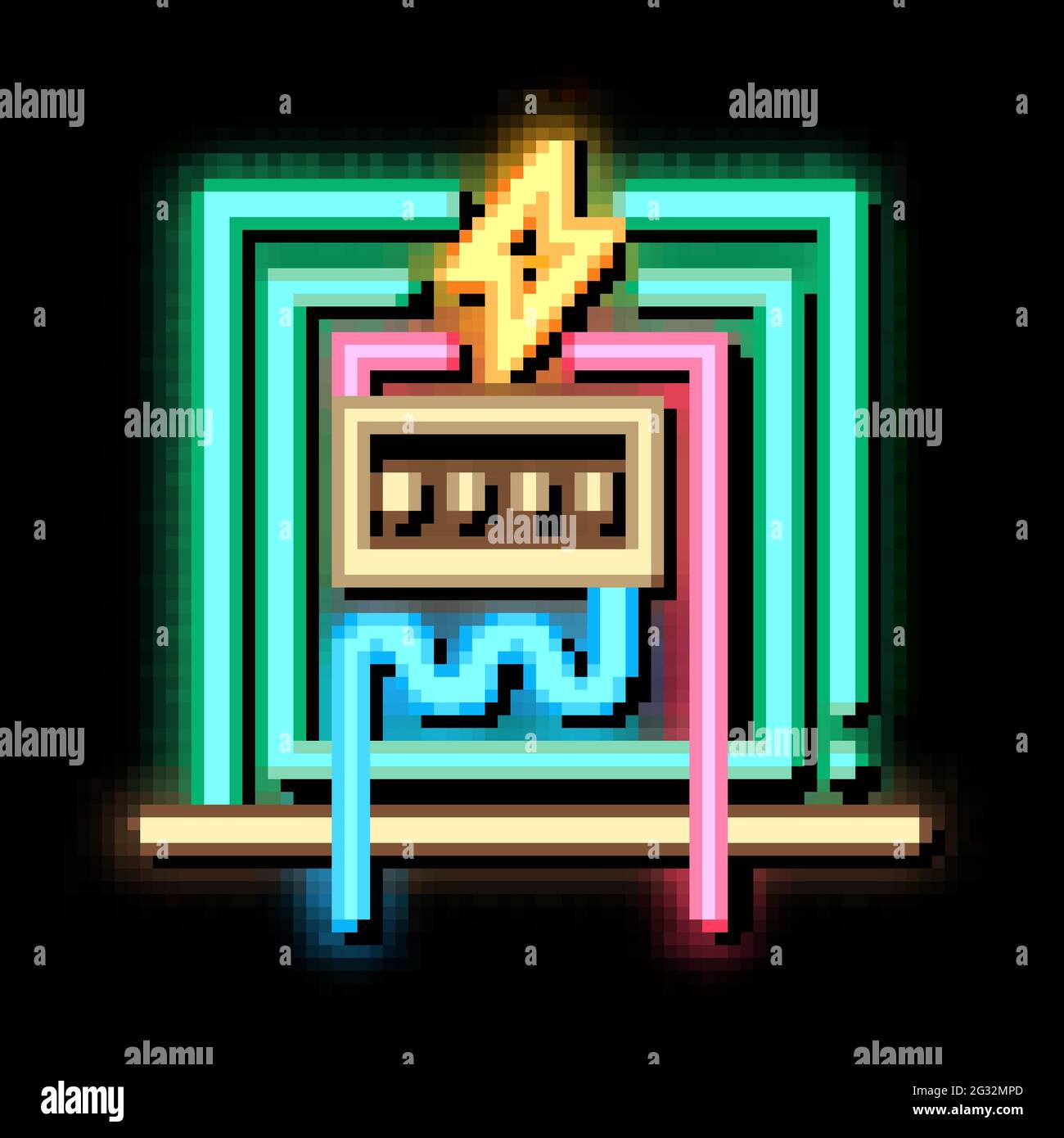 electricity panel neon glow icon illustration Stock Vector Image & Art ...