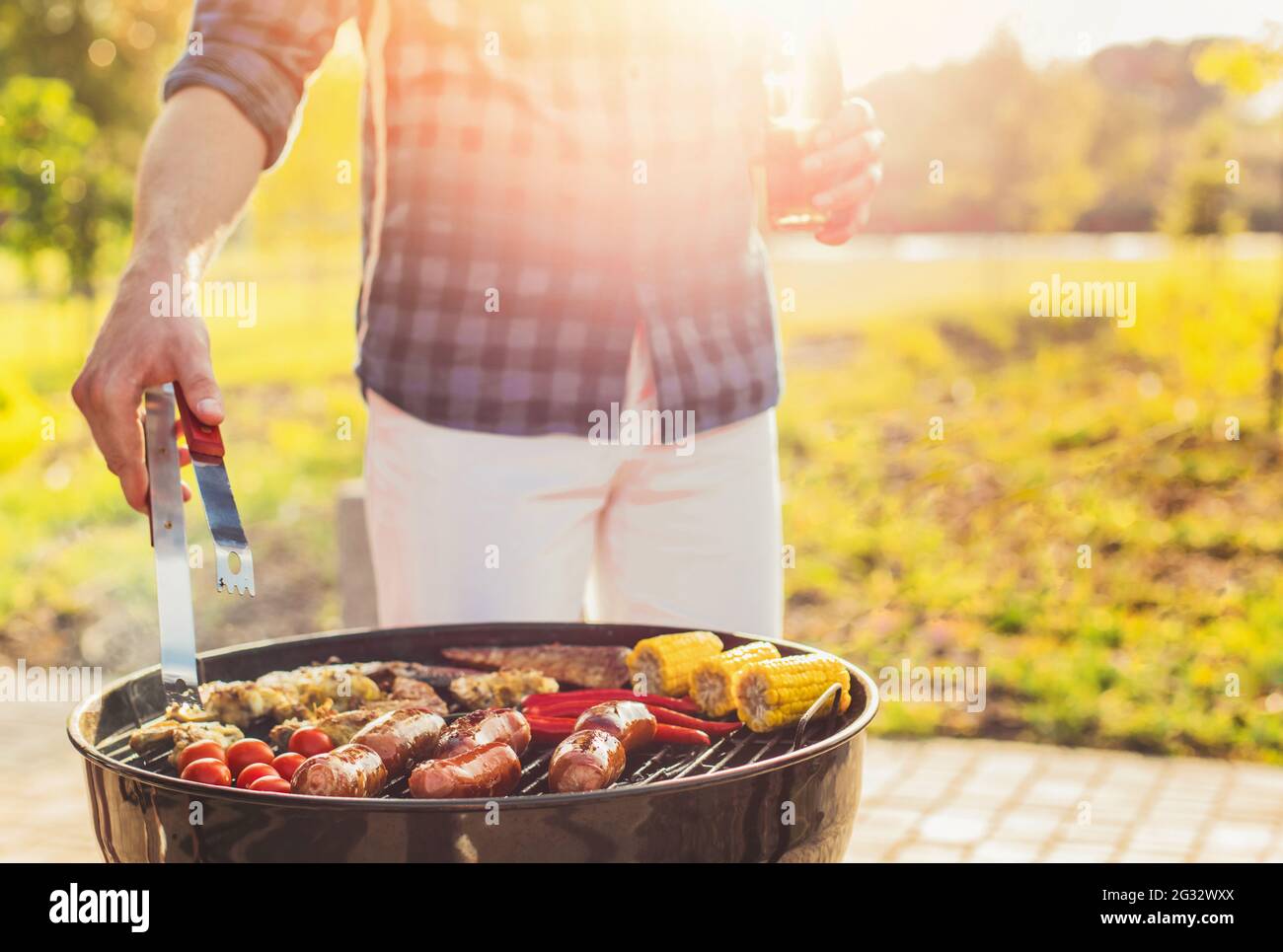 Delicious Assorted Grilled Meat And Sausages With Grilled Vegetables