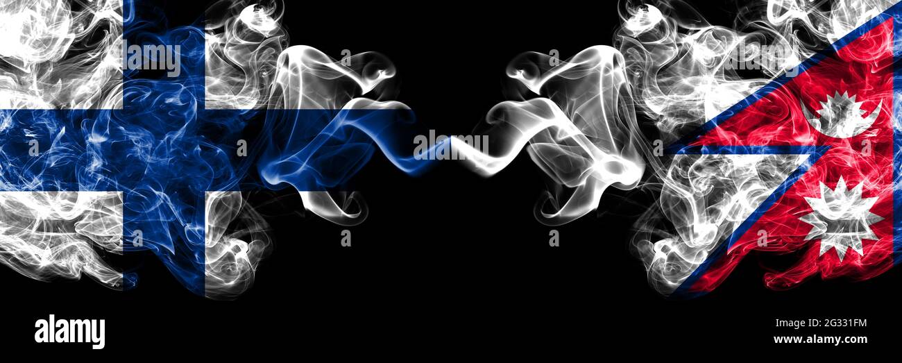 finland-finnish-vs-nepal-nepali-nepalese-smoky-flags-side-by-side