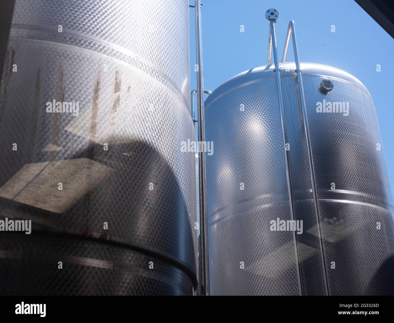 Inside a cider production factory Stock Photo Alamy