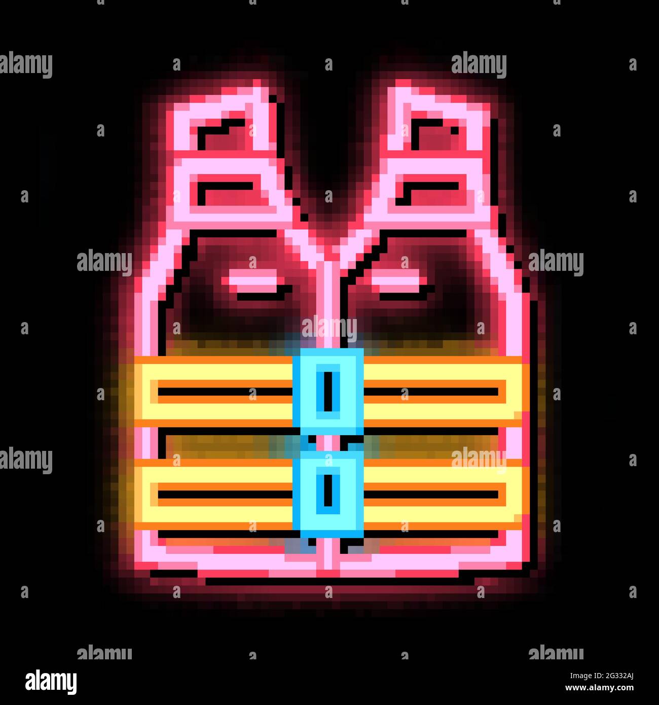 life vest neon glow icon illustration Stock Vector Image & Art - Alamy