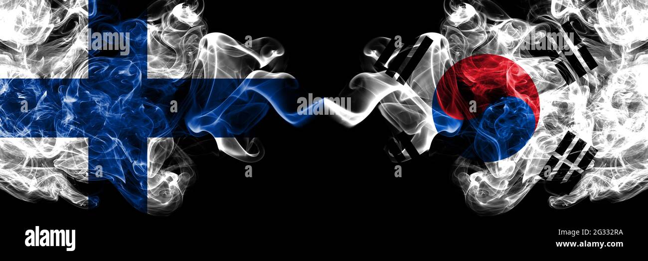 Finland Finnish Vs South Korea Korean Smoky Flags Side By Side Stock Photo Alamy Finland Finnish Vs South Korea Korean Smoky Flags Side By Side Stock Photo Alamy