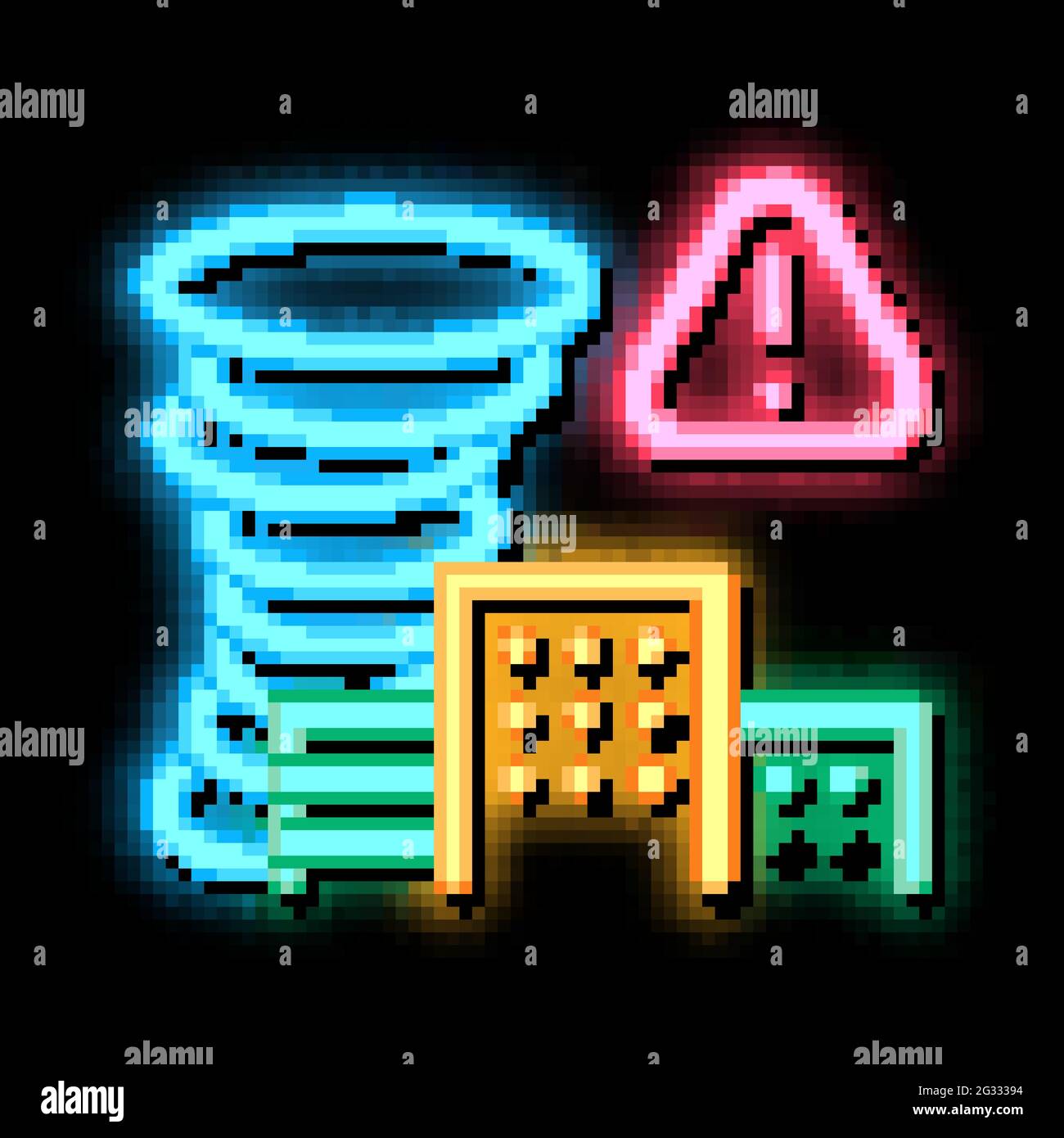 tornado city neon glow icon illustration Stock Vector Image & Art - Alamy