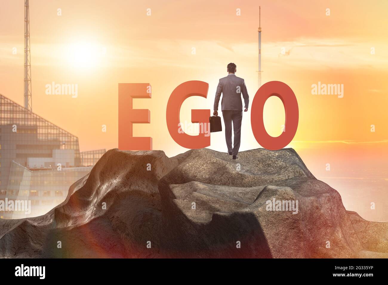 Concept of ego with the businessman Stock Photo - Alamy