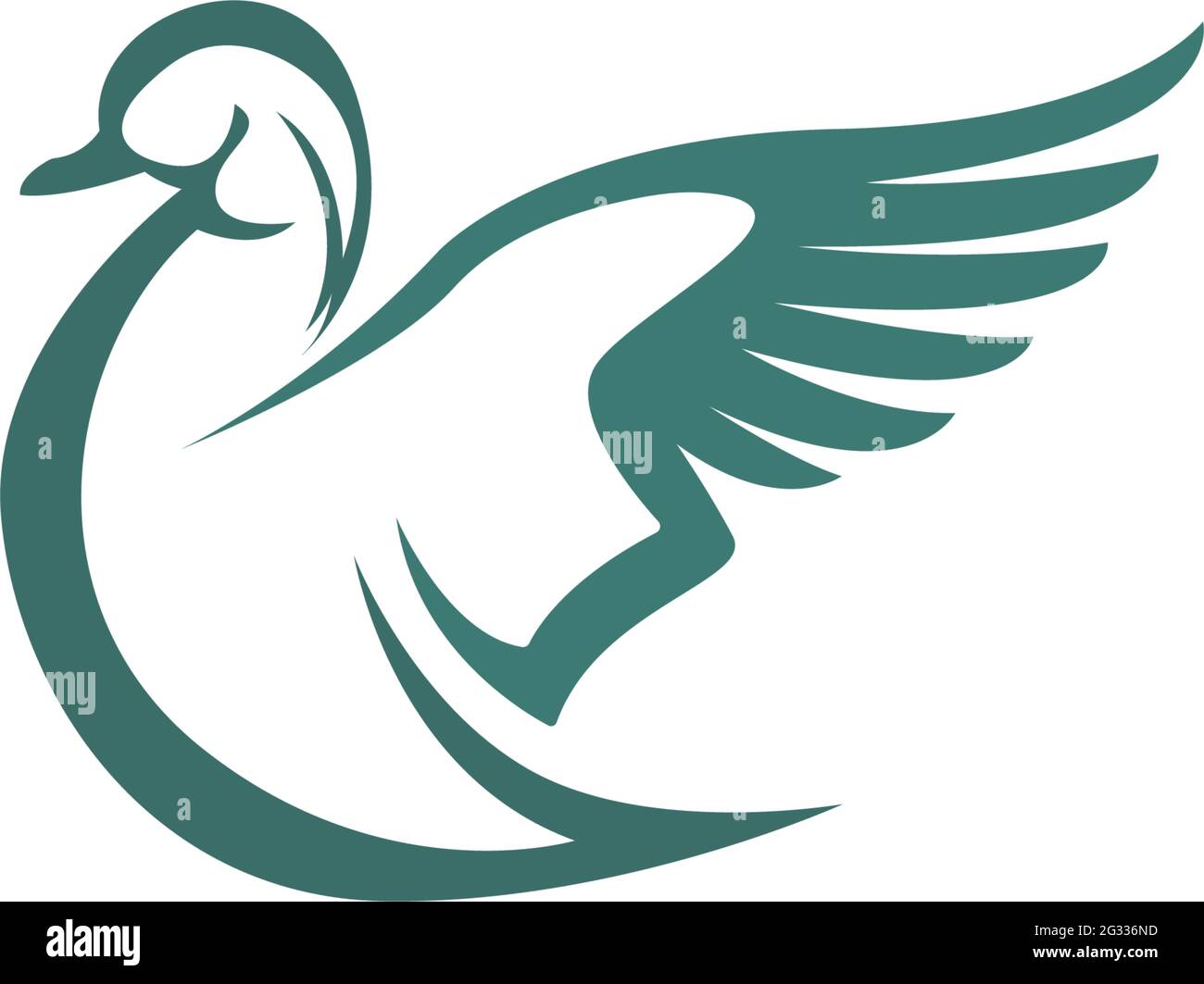 Duck icon logo design concept template illustration vector Stock Vector