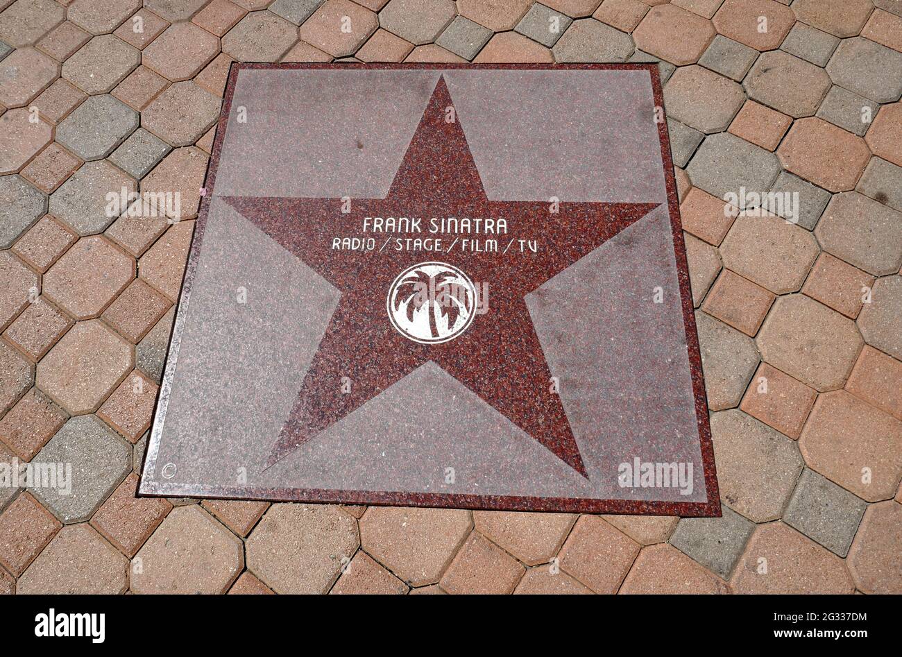 Palm Springs, California, USA 10th June 2021 A general view of atmosphere of singer/actor Frank Sinatra's Star on the Walk of Fame in Palm Springs, California, USA. Photo by Barry King/Alamy Stock Photo Stock Photo