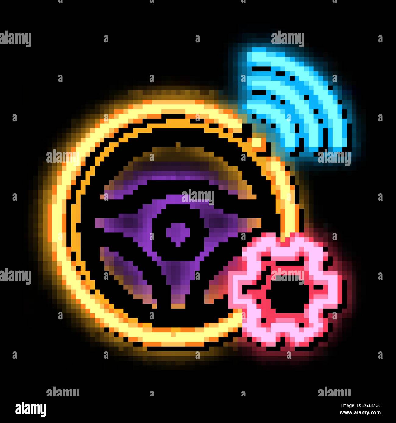 network car drive neon glow icon illustration Stock Vector Image & Art ...
