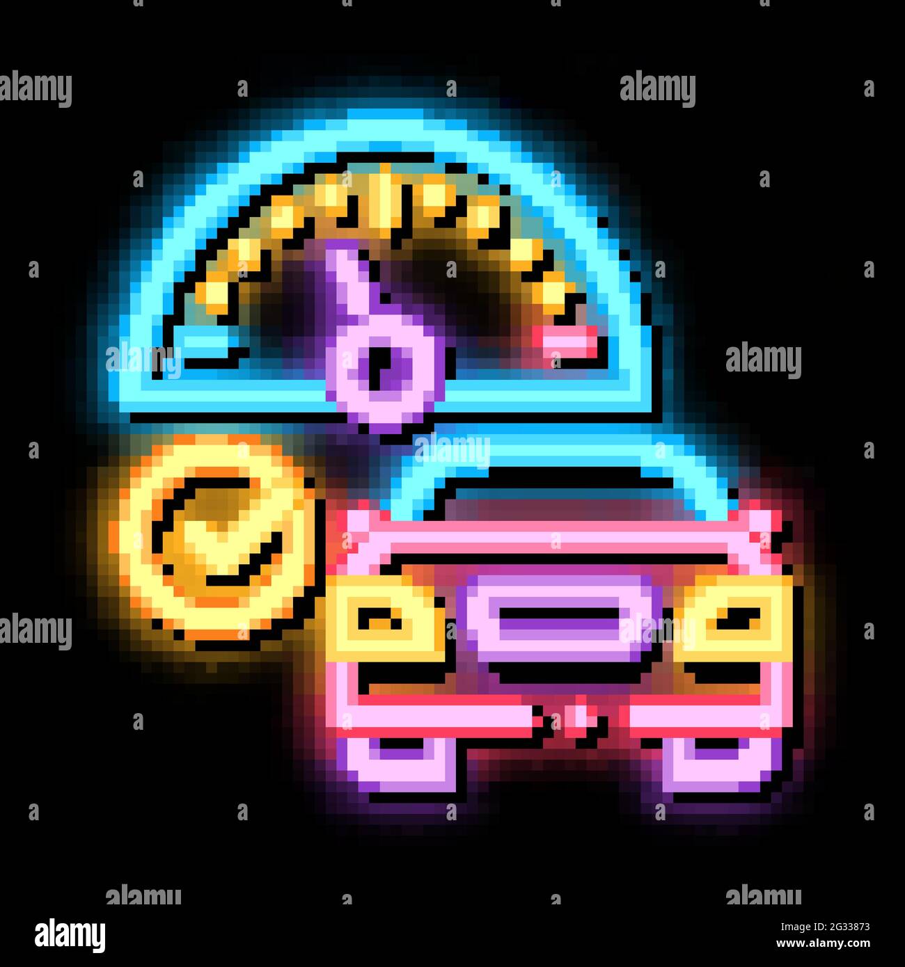 speed control neon glow icon illustration Stock Vector Image & Art - Alamy