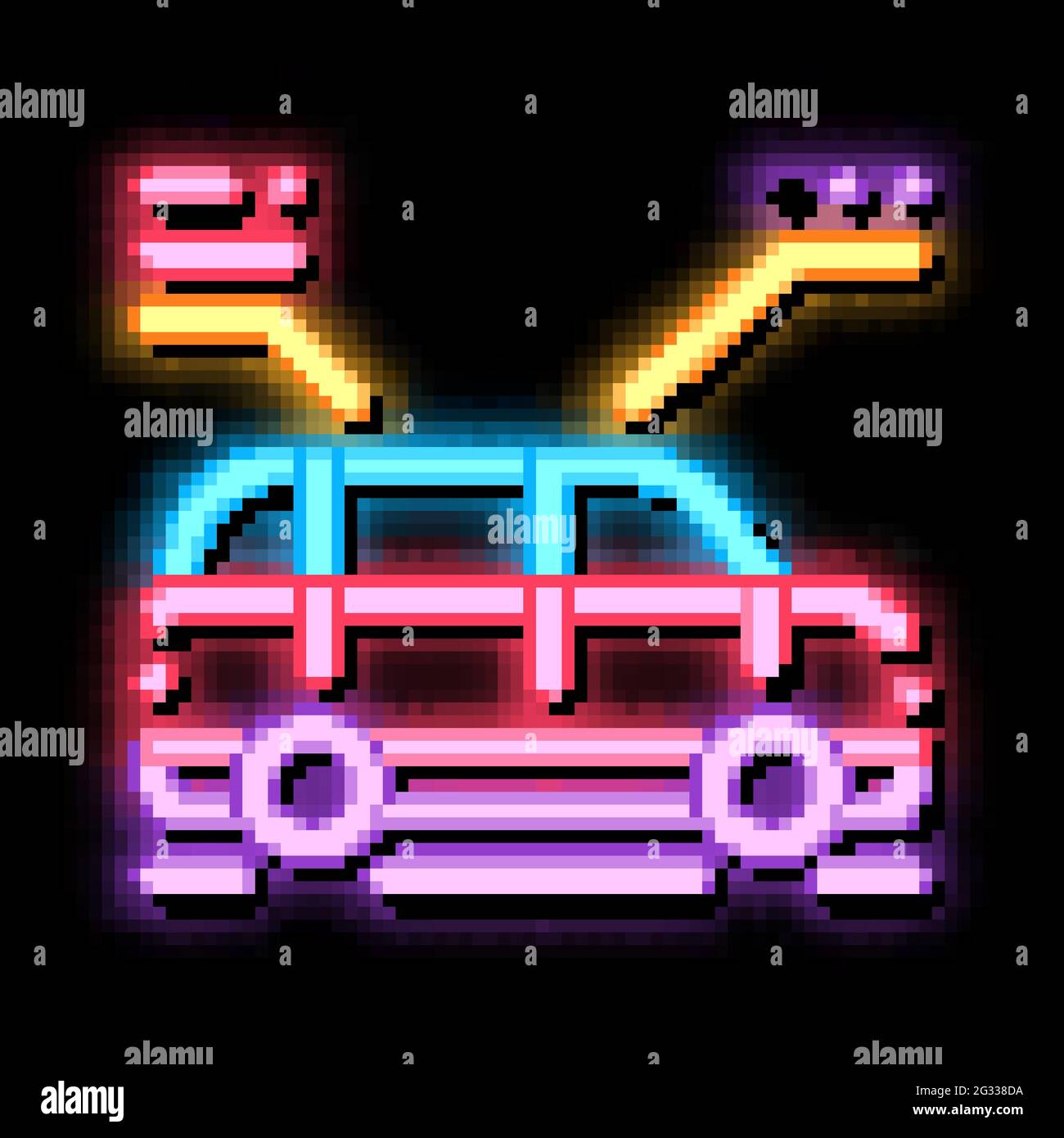 car characteristics neon glow icon illustration Stock Vector Image ...