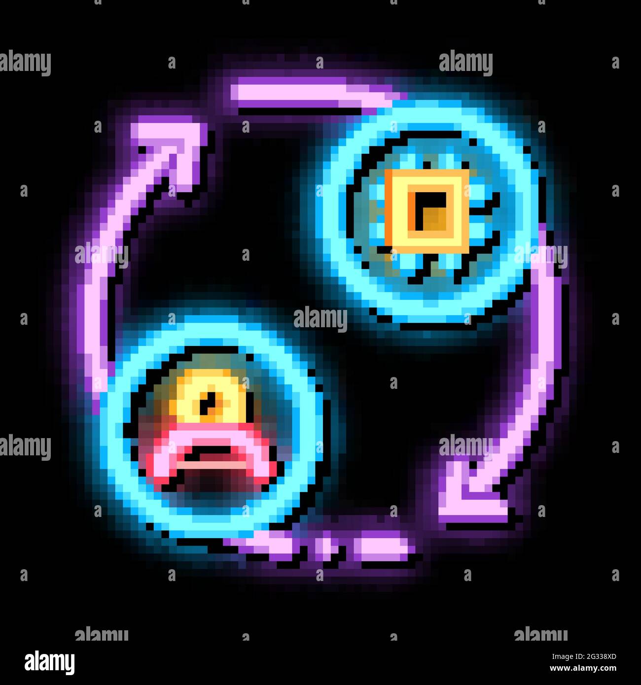 human and computer car control neon glow icon illustration Stock Vector ...