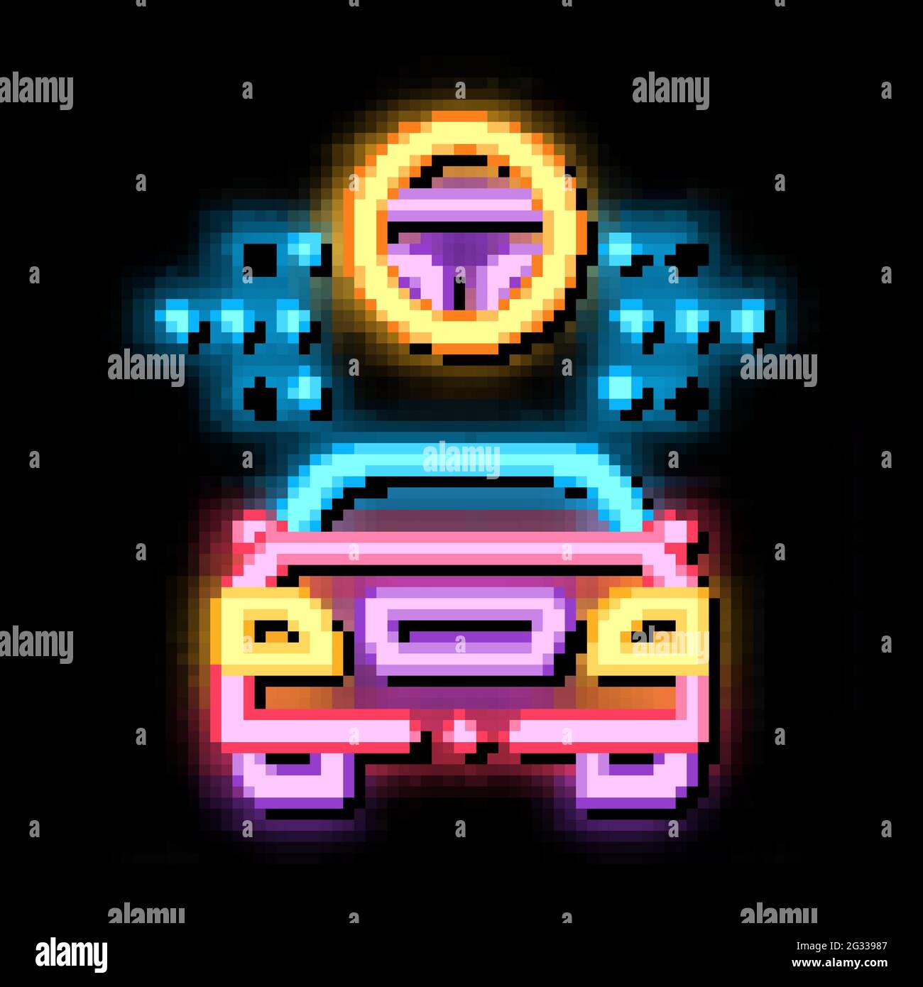 help for driving car neon glow icon illustration Stock Vector Image ...