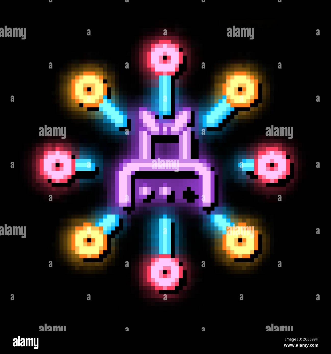 robotic car system neon glow icon illustration Stock Vector Image & Art ...