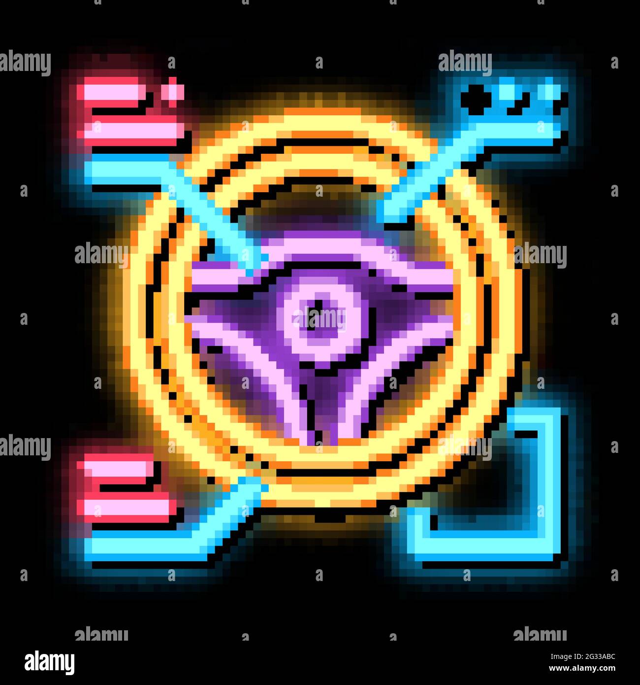 drive wheel characteristics neon glow icon illustration Stock Vector ...