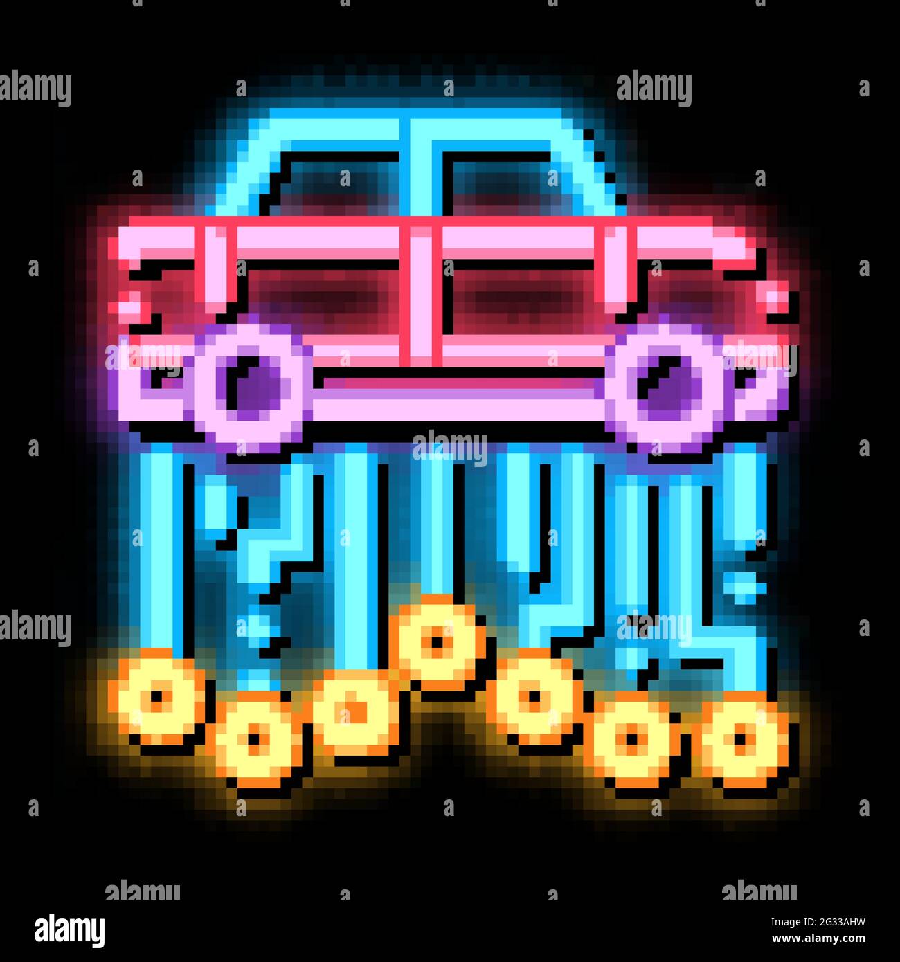 car electronic system neon glow icon illustration Stock Vector Image ...