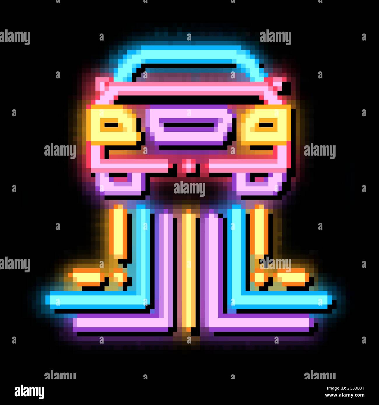 car electronic technology neon glow icon illustration Stock Vector ...