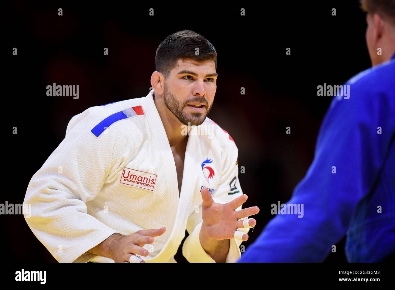 BUDAPEST, HUNGARY - JUNE 13: Cyrille Maret of France during the World Judo Championships Hungary 2021 at Papp Laszlo Budapest Sports Arena on June 13, 2021 in Budapest, Hungary (Photo by Yannick Verhoeven/Orange Pictures) Credit: Orange Pics BV/Alamy Live News Stock Photo