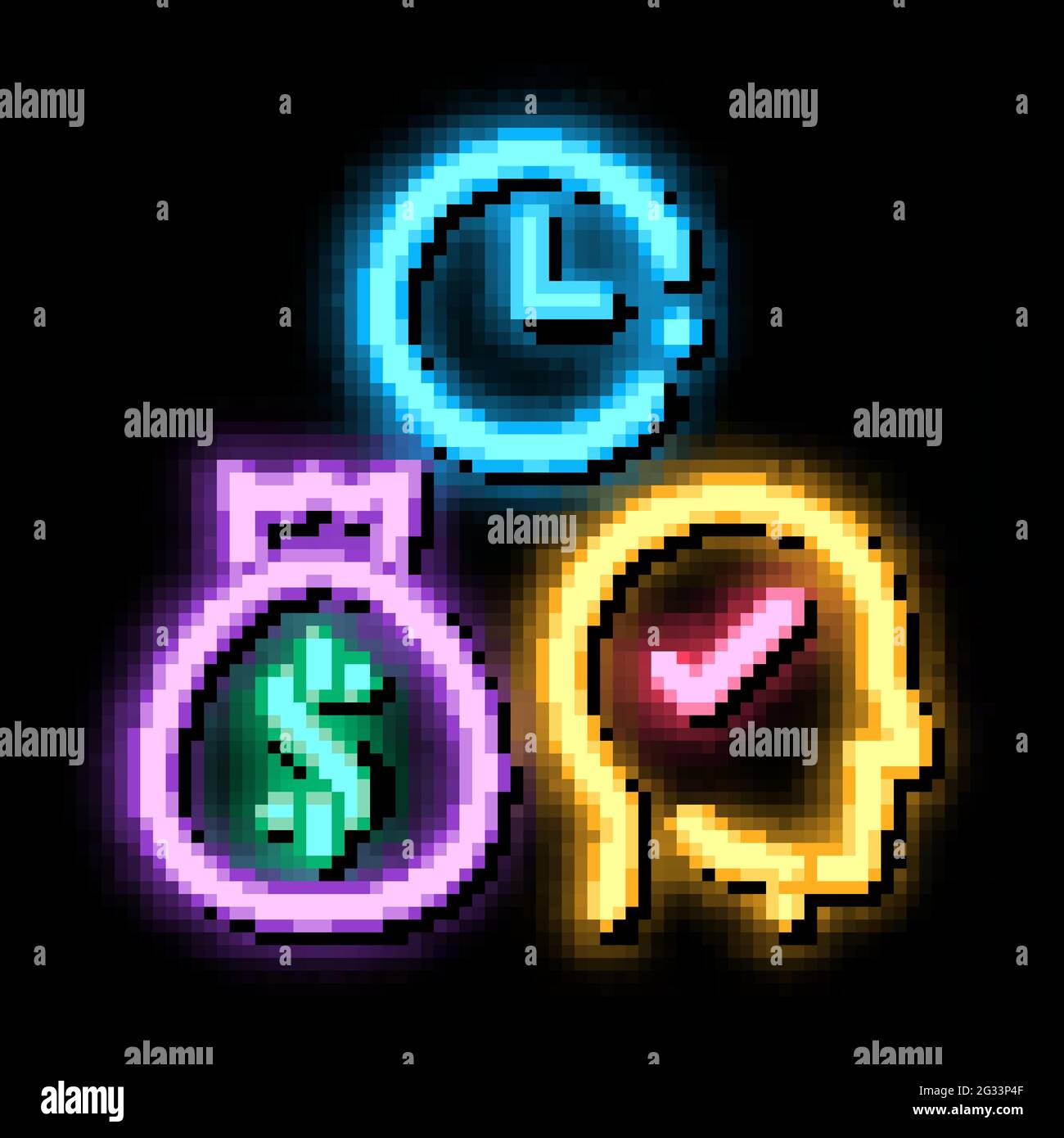 time for earn money neon glow icon illustration Stock Vector Image ...