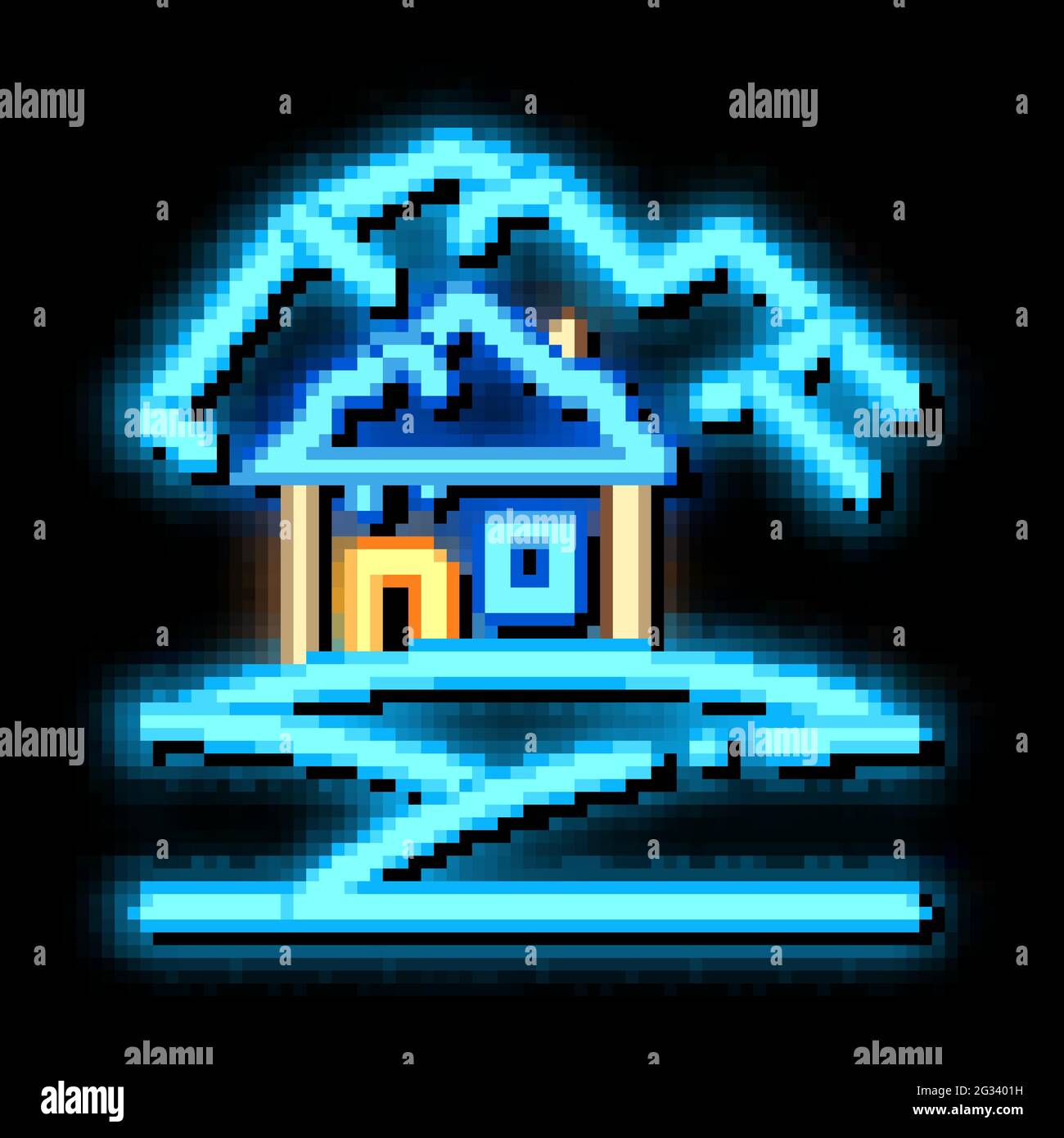 arctic house neon glow icon illustration Stock Vector Image & Art - Alamy