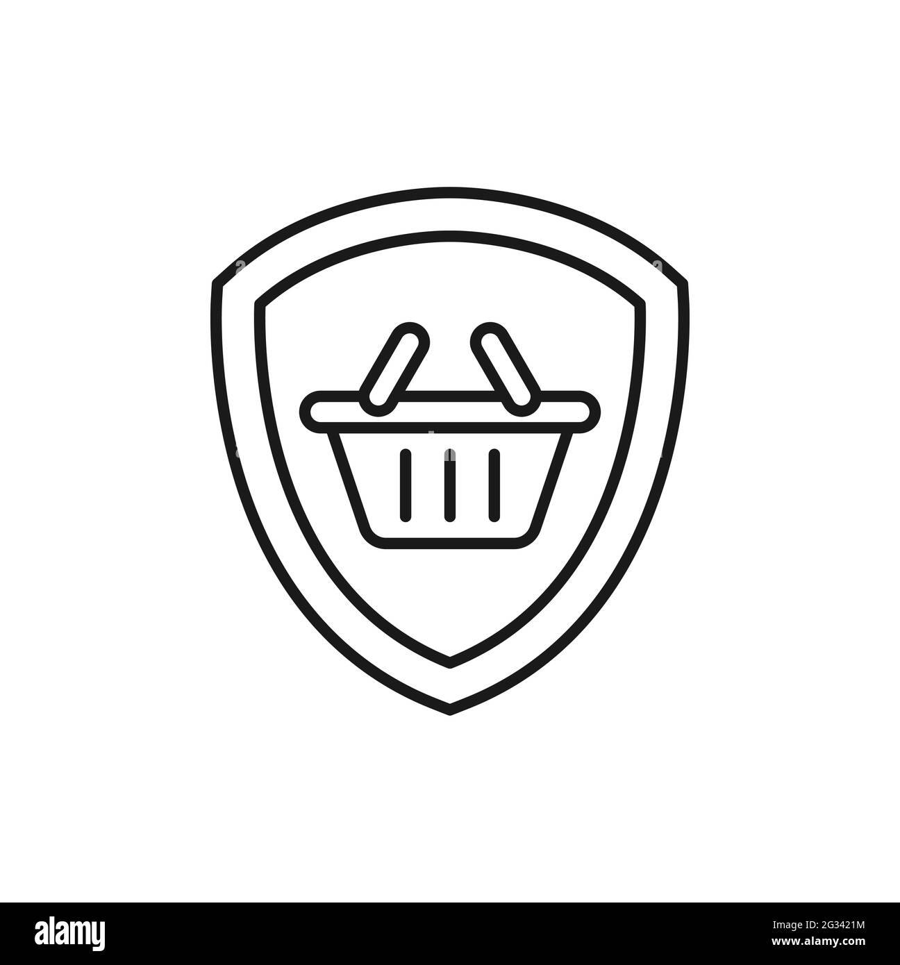 Secure Shopping icon Vector Illustration. Shopping Security and Safety ...