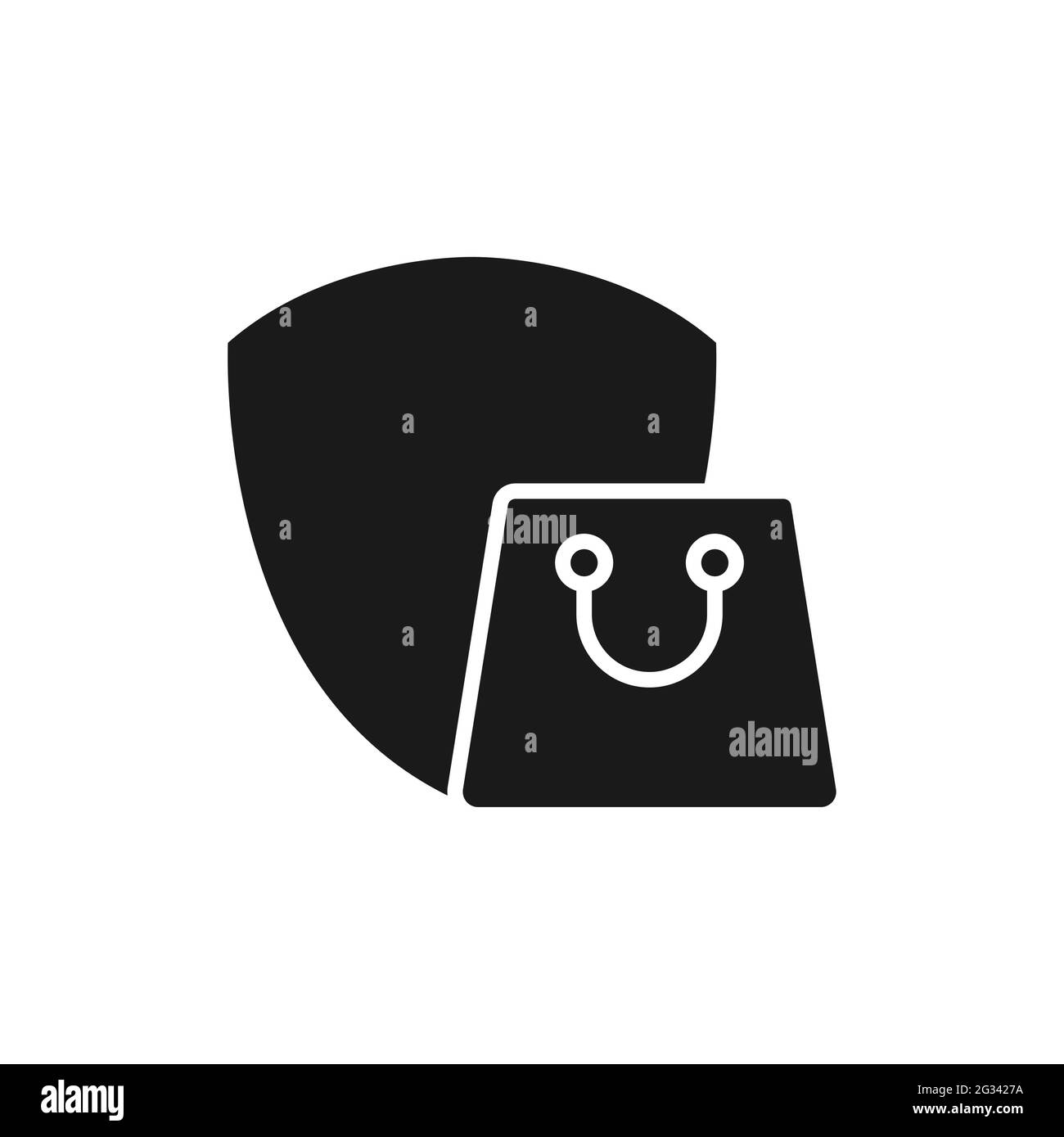 Secure Shopping icon Vector Illustration. Shopping Security and Safety ...