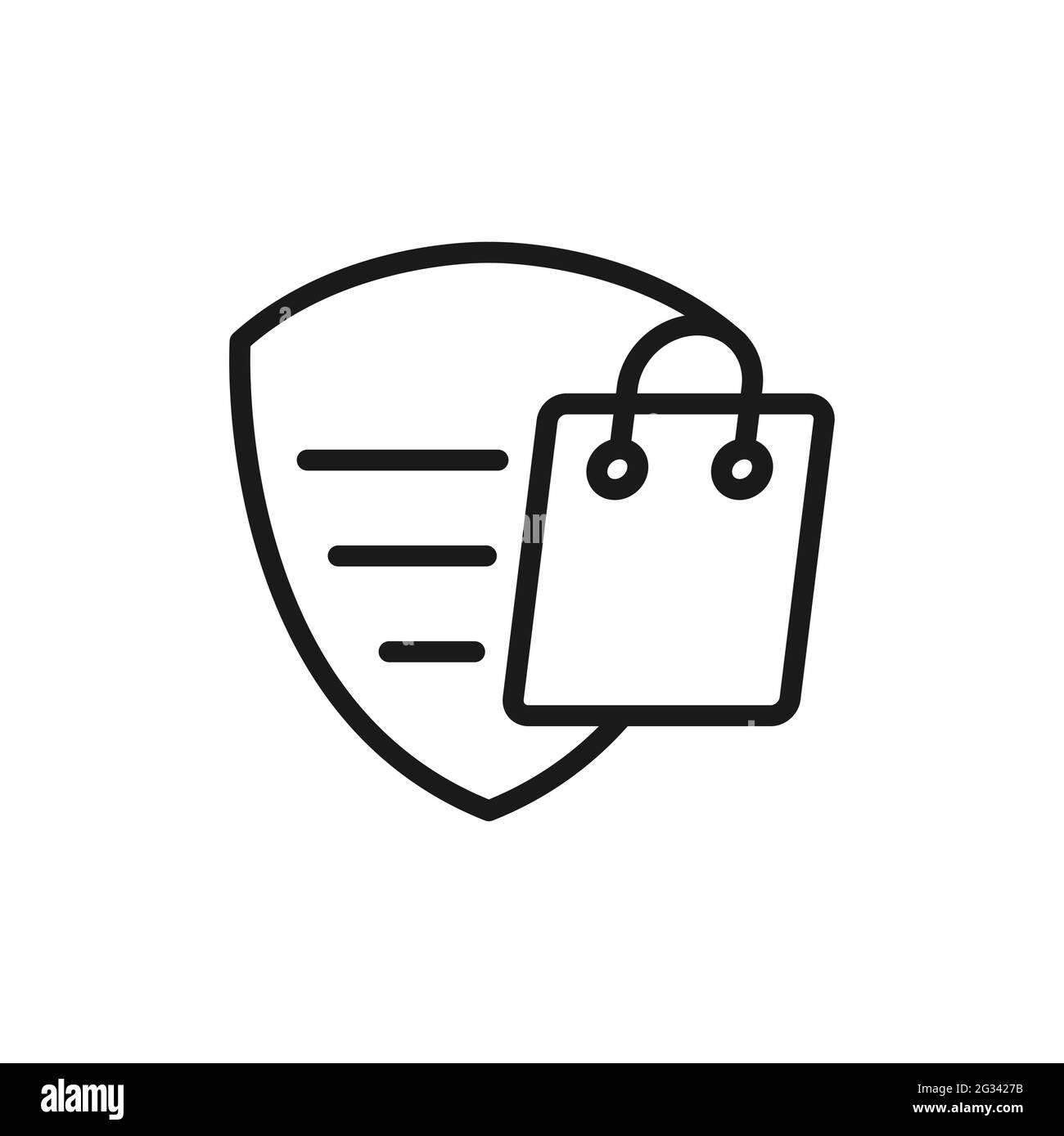 Secure Shopping icon Vector Illustration. Shopping Security and Safety ...