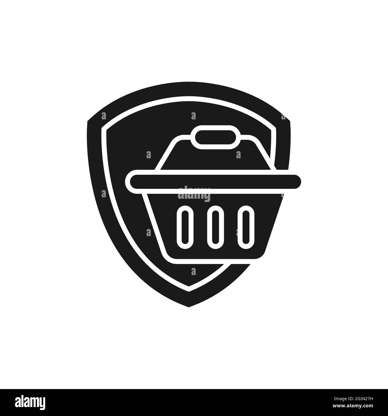 Secure Shopping icon Vector Illustration. Shopping Security and Safety ...
