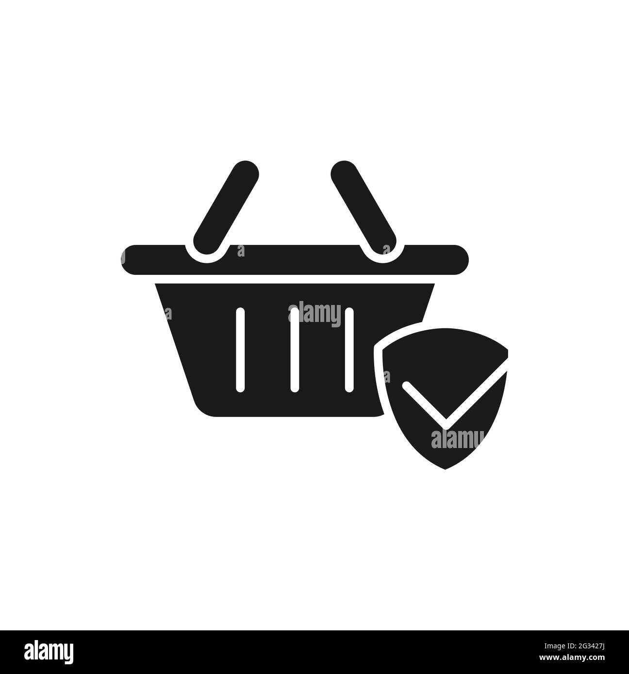 Secure Shopping icon Vector Illustration. Shopping Security and Safety ...