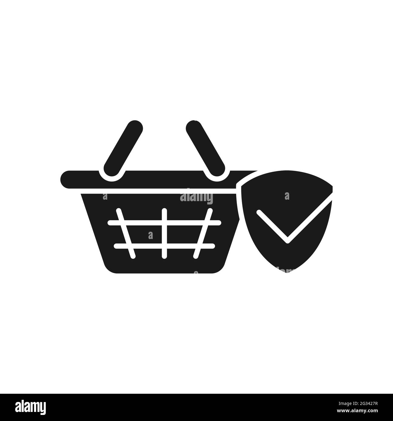 Secure Shopping icon Vector Illustration. Shopping Security and Safety ...