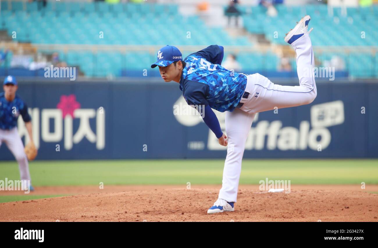 14th June, 2021. Samsung Lions' Baek Junghyun Baek Junghyun of the