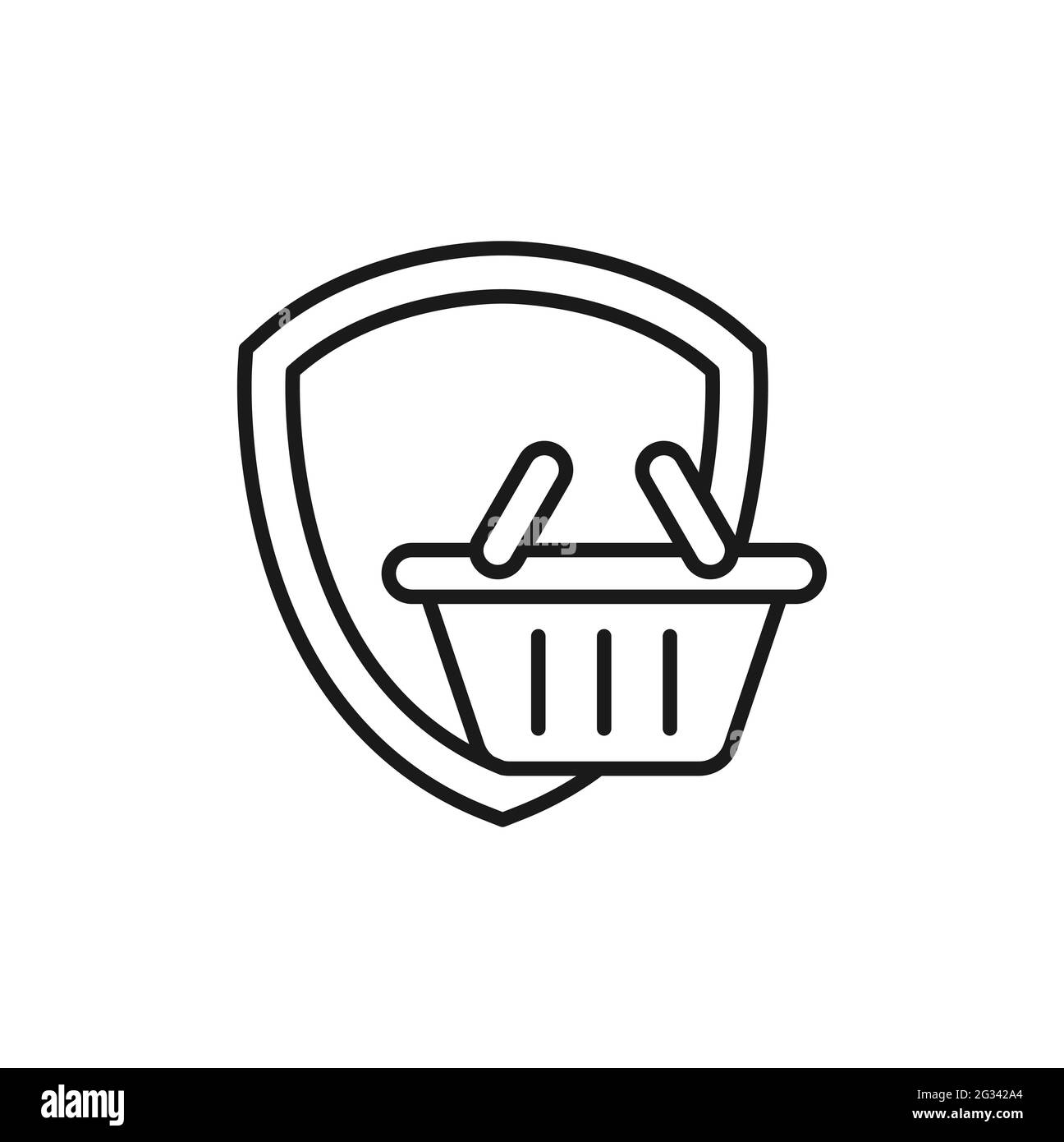 Secure Shopping icon Vector Illustration. Shopping Security and Safety ...