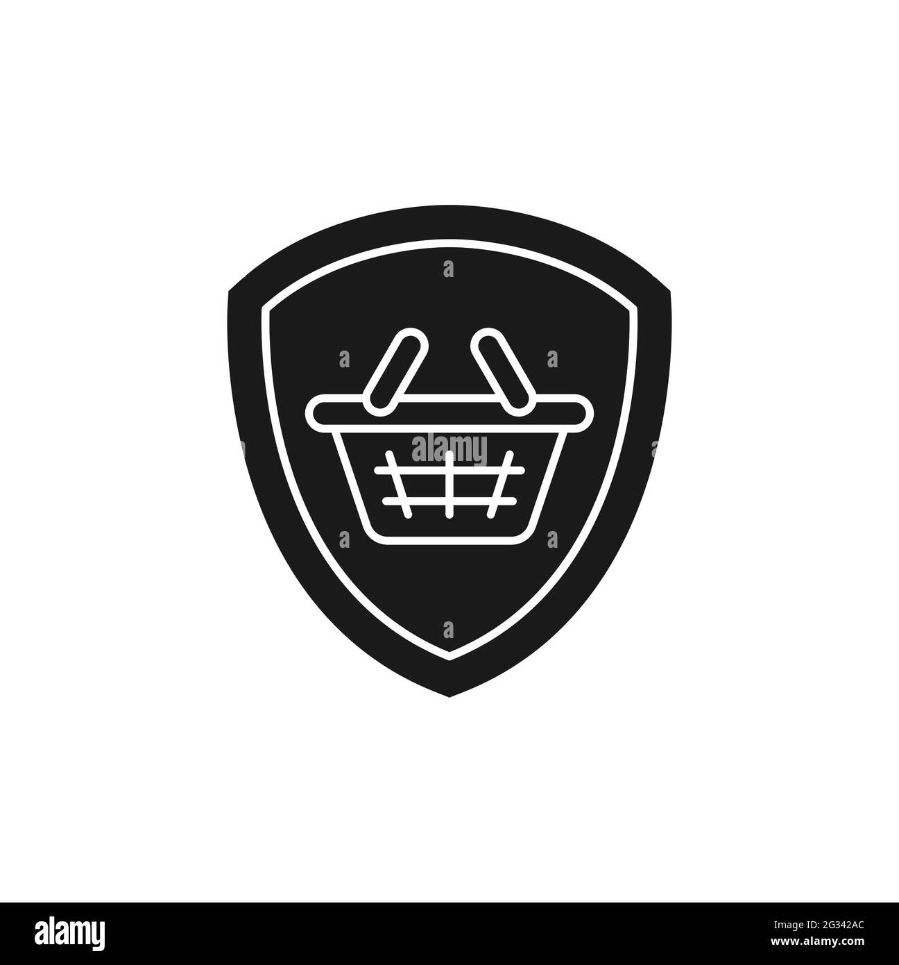 Secure Shopping icon Vector Illustration. Shopping Security and Safety ...