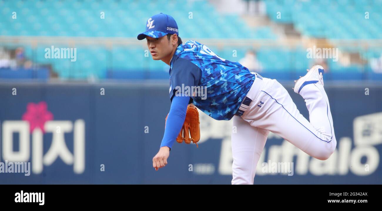 14th June, 2021. Samsung Lions' Baek Junghyun Baek Junghyun of the