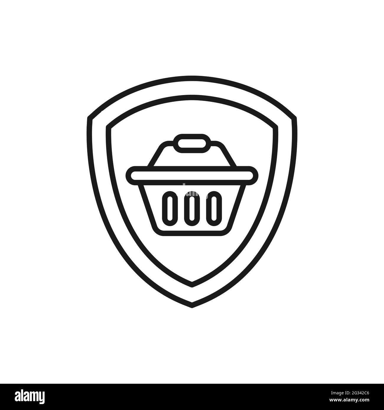 Secure Shopping icon Vector Illustration. Shopping Security and Safety ...