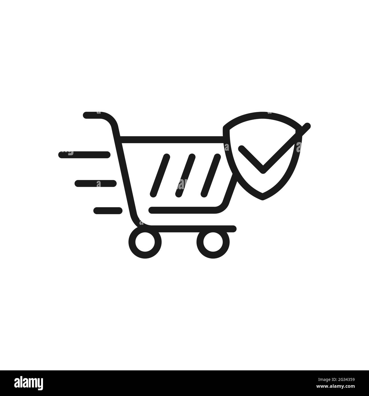 Secure Shopping icon Vector Illustration. Shopping Security and Safety ...