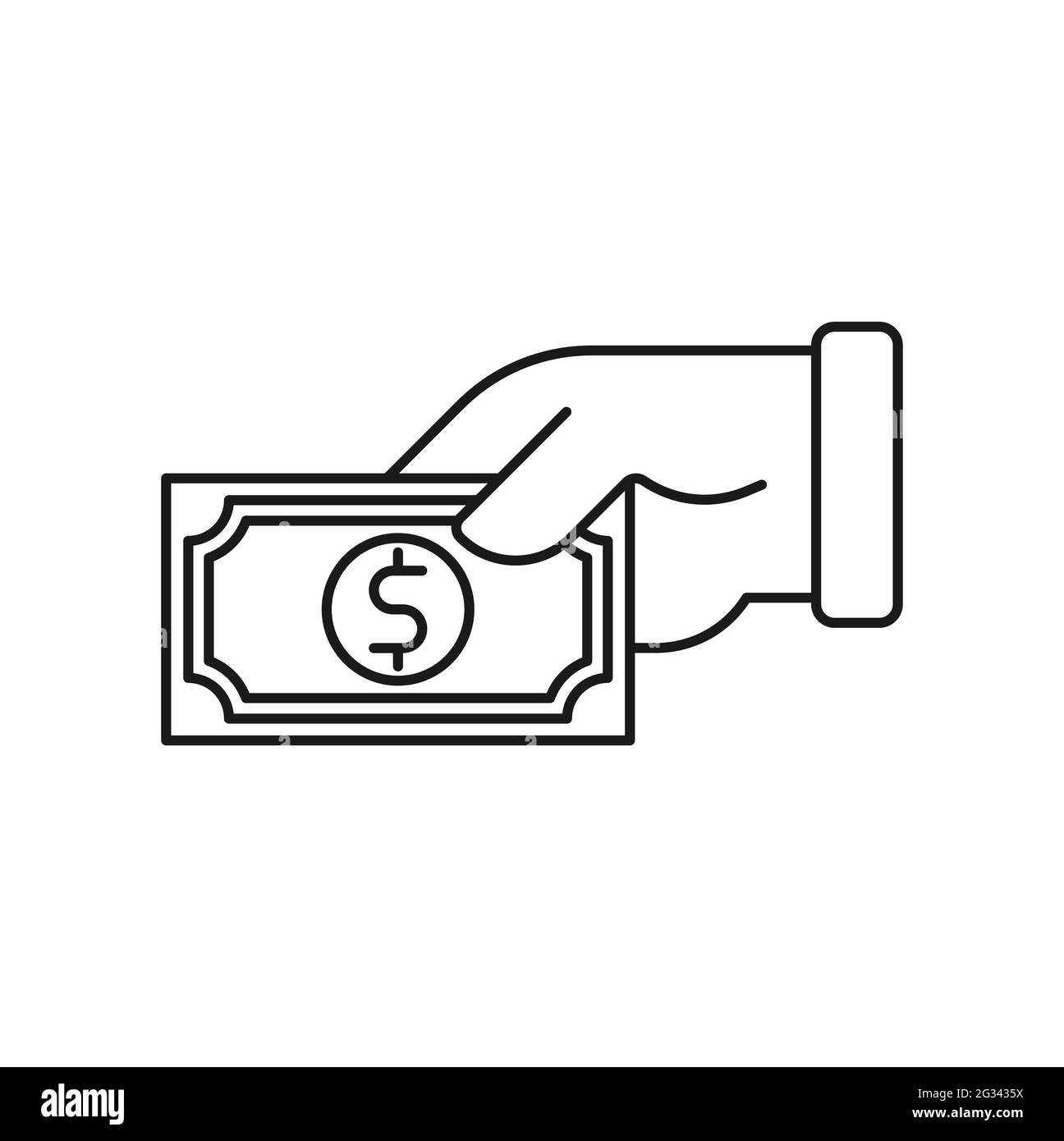 Money with Hand icon Vector Illustration. Money Cash on Hand icon ...